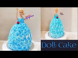 Doll Cake Tutorial | How to make doll cake at home | Easy doll cake recipe | Birthday cake recipe