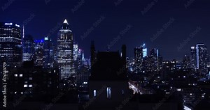New York city skyline at night - time lapse