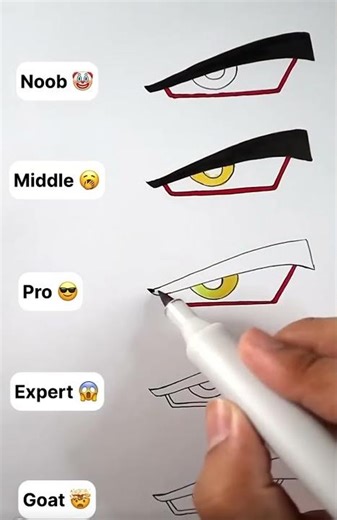 Noob vs Pro Anime Eyes 😳 | Can You See the Difference? #shorts
