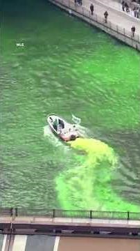 Chicago River Dyed Green for St. Patrick's Day