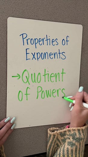 Properties of Exponents : Quotient of Powers Rule #math #mathematics #mathteacher #fyp #maths #mathtrick #middleschoolmath #algebra1 #algebra #mathtutor #stem #fypage #exponent #exponents #exponentrules #exponentrule #8thgrademath