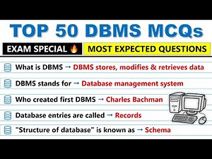 🔥 Top 50 DBMS MCQ with Answers | Most Expected Questions 2026