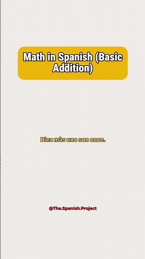Math in Spanish (Basic Addition)