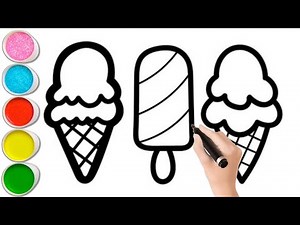 Learn Colors With Easy And Advanced Ice Cream Drawing Painting For beginners | Rainbow Ice Cream