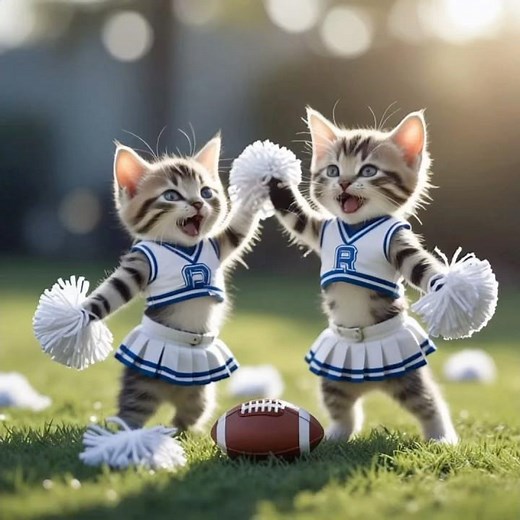 Kittens Cheer Fun Meow 🐱📣 #meow #cat #cute #kitten #dancing #catlovers