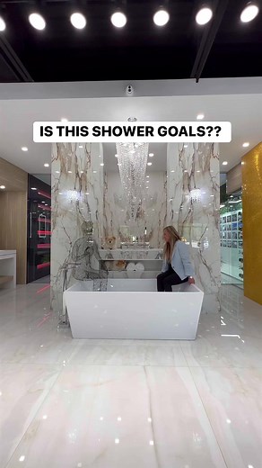 I'd say so 😍 What do you think of this luxurious shower? Las Vegas Stone & Flooring Sania Kaoud Rob Kaoud #luxurylifestyle #interiordesign #bathroom #shower #luxuryhome #decor | WayUp Media