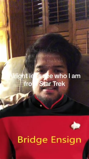 First time i loaded this it said Science Officer or Medical Officer. I decided to go again. And it was a Bridge Ensign, and redid it. Third try. #startrek #startrekfan #treky #whoami