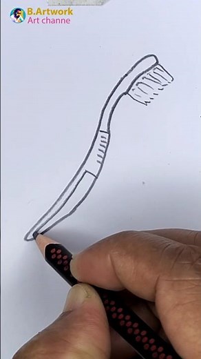 How to Draw Toothbrush 🪥 | Very Easy Toothbrush Drawing #drawing #B.artwork