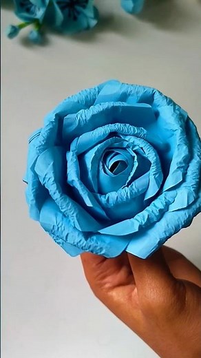 Super aesthetic paper blue Rose |DIY Paper Craft #shorts #diy #craft