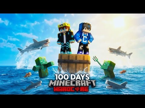 I Survived 100 Days on a Single Barrel in an Ocean Only World (Hindi)