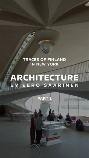 Finland in New York on Instagram: "🇫🇮 Did you know one of New York’s most iconic mid-century landmarks was designed by Finnish-American architect Eero Saarinen? ✈️ Opened in 1962, the TWA Flight Center at JFK Airport is now restored and reimagined as the @twahotel. From its curved concrete shape to the famous flight tubes, Saarinen designed the building to look interesting from every angle, even from the sky. Stay tuned for more of Saarinen’s work and other Finnish connections in the city as w