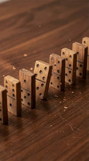 Infinite Domino Cascade Reset Loop - Never-Ending Chain | AI Physics #Shorts