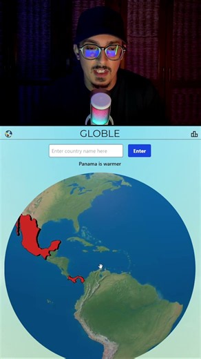 Guessing countries on the globe #geography #challenge #mapping