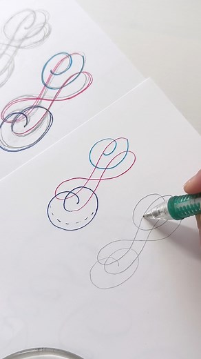 Deconstructing a standalone flourish ✨ what questions do you have about flourishing? #calligraphy #flourish | Loveleigh Loops