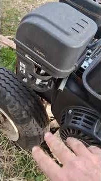 starting cold lawn mower engine on a cold day #woodworking #yardtools #logsplitter