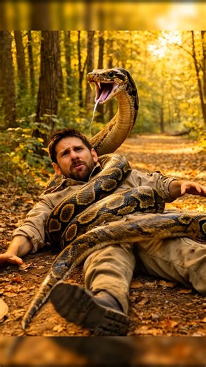 Messi was constricted by a snake but was later saved by Ronaldo😪💔