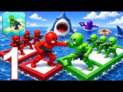 War of Rafts: Crazy Sea Battle - Gameplay Walkthrough Part 1 (Android, iOS)