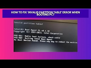 How to Fix ‘Invalid partition table’ Error when booting PC