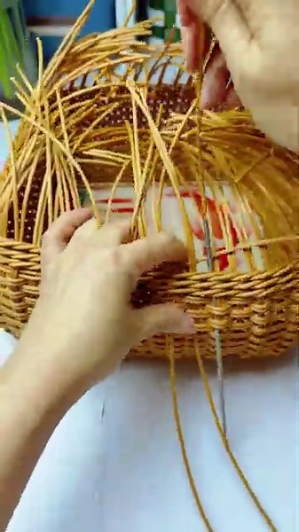 How to weave rattan basket with handle #diy #rattan #handmade
