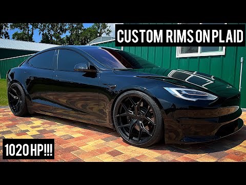 MY LOWERED TESLA MODEL S PLAID ON NEW CUSTOM WHEELS!!! VOSSEN HYBRID FORGED HF5