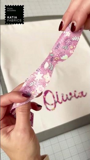 Personalize your drawstring backpack with Katia Fabrics iron‑on fabrics 🎒 #sewing #tutorial #diy