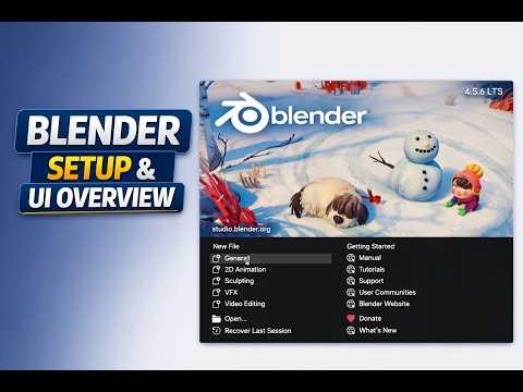 Blender Setup & UI Overview | Beginner Guide to Download and Start Blender