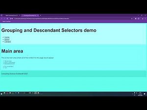 Higher WDD Lesson 8 - Implementation - Descendant selectors