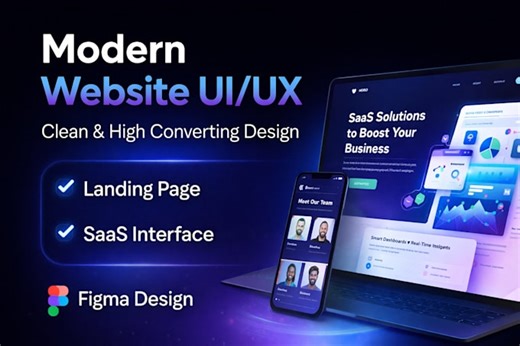 Crear diseño de ui/ux limpio para sitios web y landing page en figma