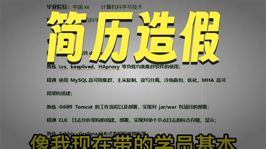 给大家讲解一个优秀运维简历