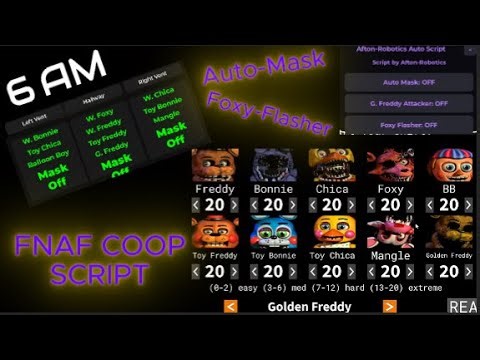 [UPDATE!] FNAF: Co-op Script Auto-Mask, Foxy Flasher & MORE! (no checkpoints)