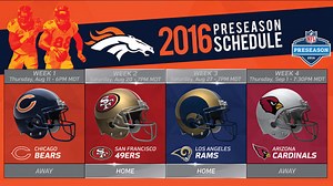 Times, dates for Broncos' 2016 preseason schedule set