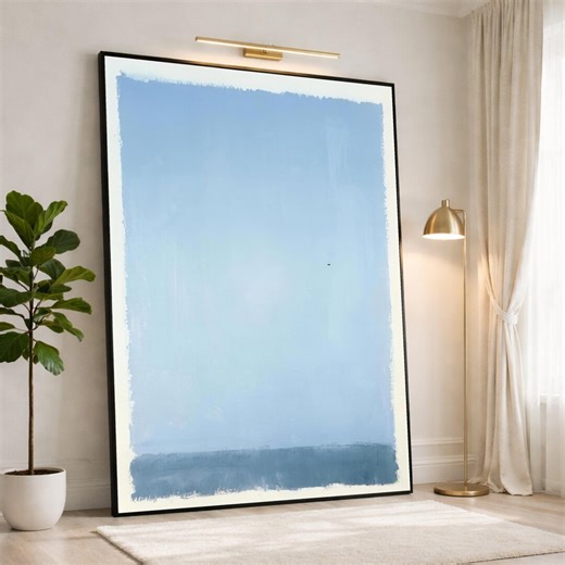 Minimalist Blue Gradient Canvas, Soft Abstract Wall Art, Calm Sky and Horizon, Contemporary Home Decor, Ready to Hang Painting - Etsy