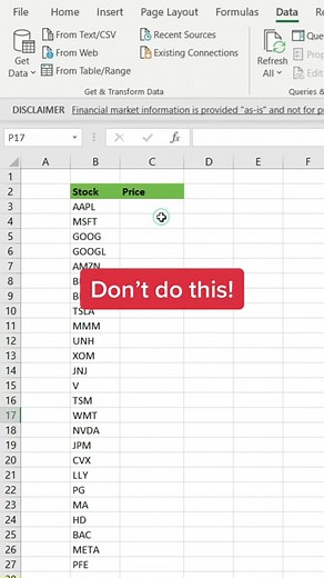 How to import stock data to excel #excel #importstockdata #stockdata #exceltips #exceltricks