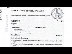 2025 GCE ECZ SCIENCE P2 (CHEMISTRY )FULLY ANSWERED.