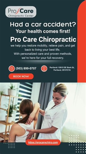 Chiropractic clinic 🏥 Portland | Keizer | Sherwood OR on Instagram: "🚨 Been in a Car Accident? Take Action NOW for Your Health & Compensation! 🚗💥 Even if you feel fine, hidden injuries can show up later, leading to serious long-term pain. Don’t risk it – get checked today! At ProCare Chiropractic, we specialize in car accident injury recovery and are ready to help you at our clinics across Oregon: 📍 Portland: 10249 NE Clackamas St, Portland, OR 97220 📍 Keizer: 3785 River Rd N, Keizer, OR 9