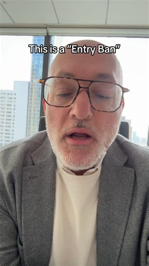 Brad Bernstein on Instagram: "This is a travel ban. Not a renewal ban. Not a paperwork issue. It’s an entry bar. You’re from a banned country. You have a valid tourist visa. You fly to the U.S. CBP can still deny entry and cancel the visa. #immigration #immigrationlawyer #studentvisa #usimmigration #visitorvisa"