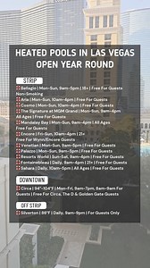 719K views · 725 reactions | Heated Pools in Las Vegas Open Year Round ⭕ Bellagio Hotel & Casino ⭕ ARIA Resort & Casino ⭕ The Cosmopolitan of Las Vegas ⭕ The Signature at MGM Grand ⭕ Mandalay Bay Resort and Casino ⭕ Encore Las Vegas ⭕ The Venetian Las Vegas ⭕ The Palazzo at The Venetian Resort ⭕ Resorts World Las Vegas ⭕ Fontainebleau Las Vegas ⭕ Sahara Las Vegas ⭕ Circa Resort & Casino ⭕ Silverton Casino Lodge | Jacobs Life in Vegas | Facebook