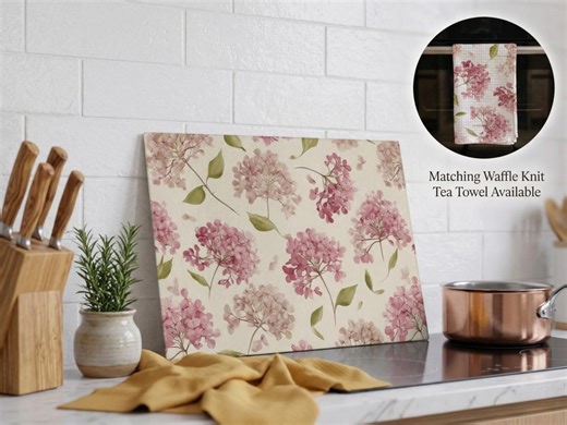 Mother's Day Kitchen Gift Set | Hydrangea Cutting Board Drying Mat Tea Towel | Floral Kitchen Decor Gift for Mom - Etsy