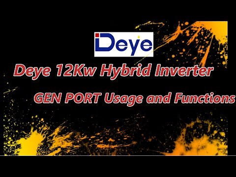 Deye Hybrid Inverter - Gen Port - Smart Load usage and Functionality