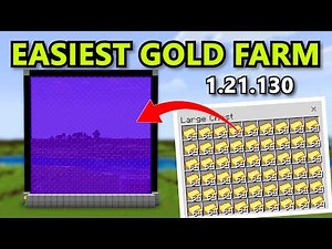 EASIEST 1.21.130 AUTOMATIC GOLD FARM In Minecraft Bedrock!