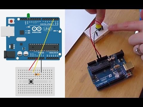 How to turn on a light (LED) using a push button with your Arduino