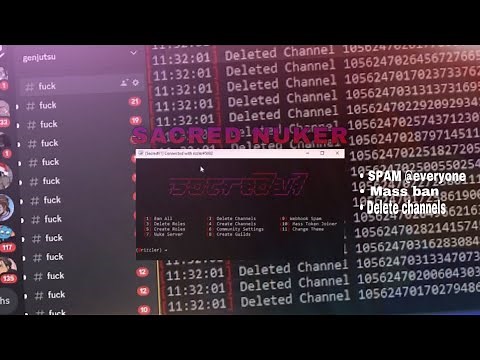 New Discord Nuker 2022 | SacredV1 showcase | Spam Everyone + Mass ban tool | FASTEST NUKER EVER!