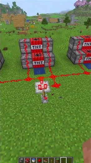 Minecraft insane village very big Redstone TNT cannon #minecraft #insane