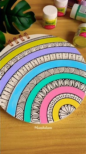 Draw an easy mandala with me ⋆.˚🌈🦋༘⋆ #art #shortsvideo #pastel #colors #mandala #drawing #aesthetic