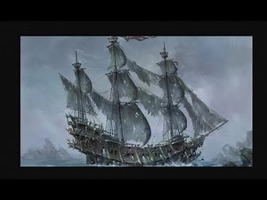 Wooden Ship Sailing in a Storm. Waves and Creaking Sounds. Fade to Black for Sleeping 4 Hours