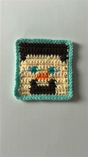 Pixel Crochet: Minecraft Steve Square! #shorts