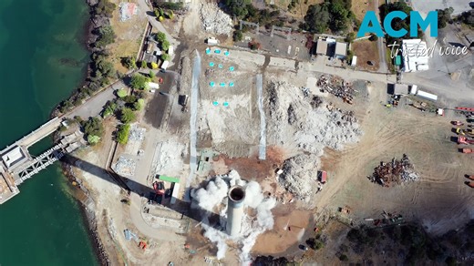 Bell Bay Power Station stack demolished