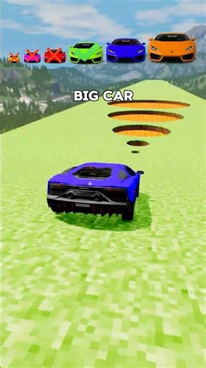 Big & Small Cars vs Big & Small Minecraft Lava Pits