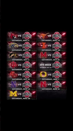 2026 Ohio State Football Schedule #football #collegefootball #ohiostatefootball #ohio