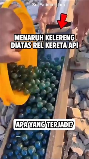 MENARUH KELERENG DIATAS REL KERETA API, APA YANG TERJADI❓#shortvideo #shorts #short